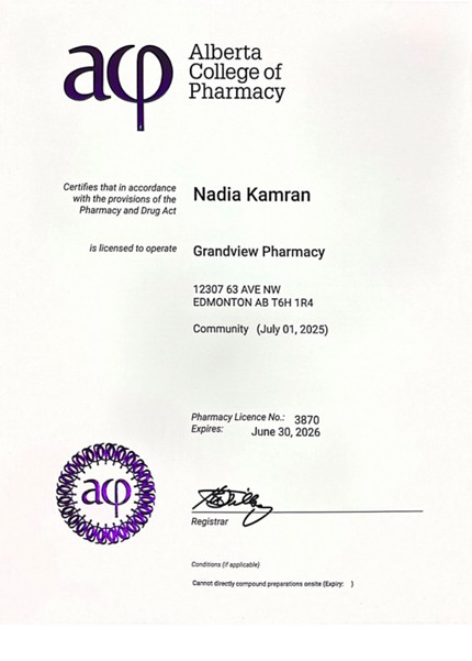 Pharmacy License